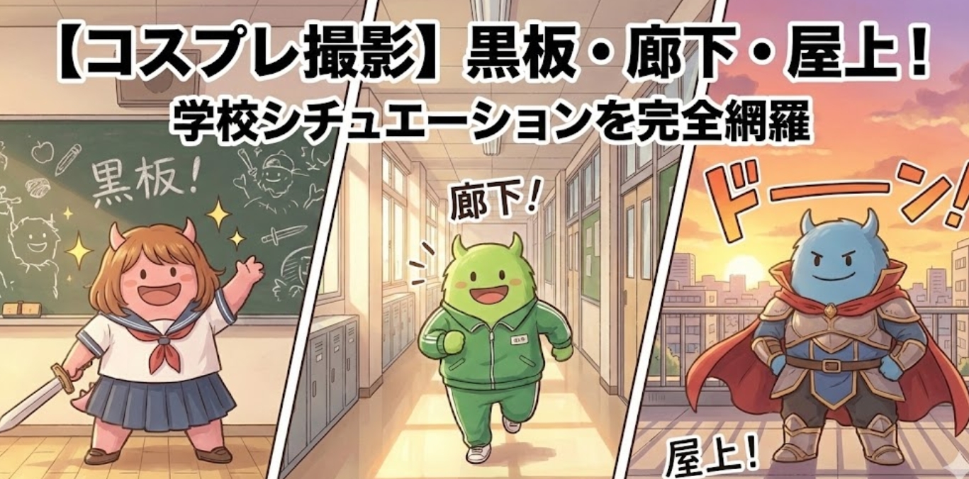 【コスプレ撮影】黒板・廊下・屋上！学校シチュエーションを完全網羅