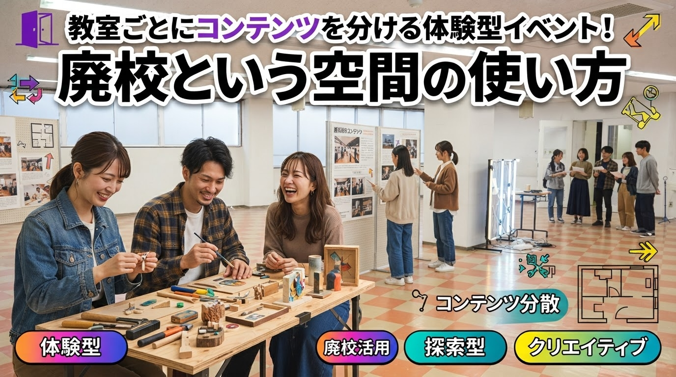 教室ごとにコンテンツを分ける体験型イベント！廃校という空間の使い方