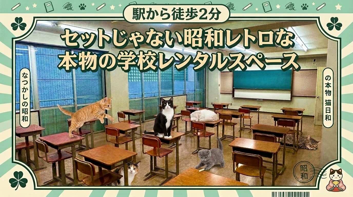 セットじゃない昭和レトロな本物の学校レンタルスペース