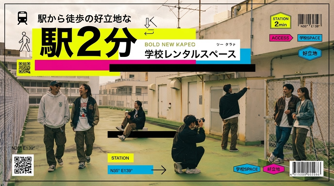 駅から徒歩2分の好立地な学校レンタルスペース