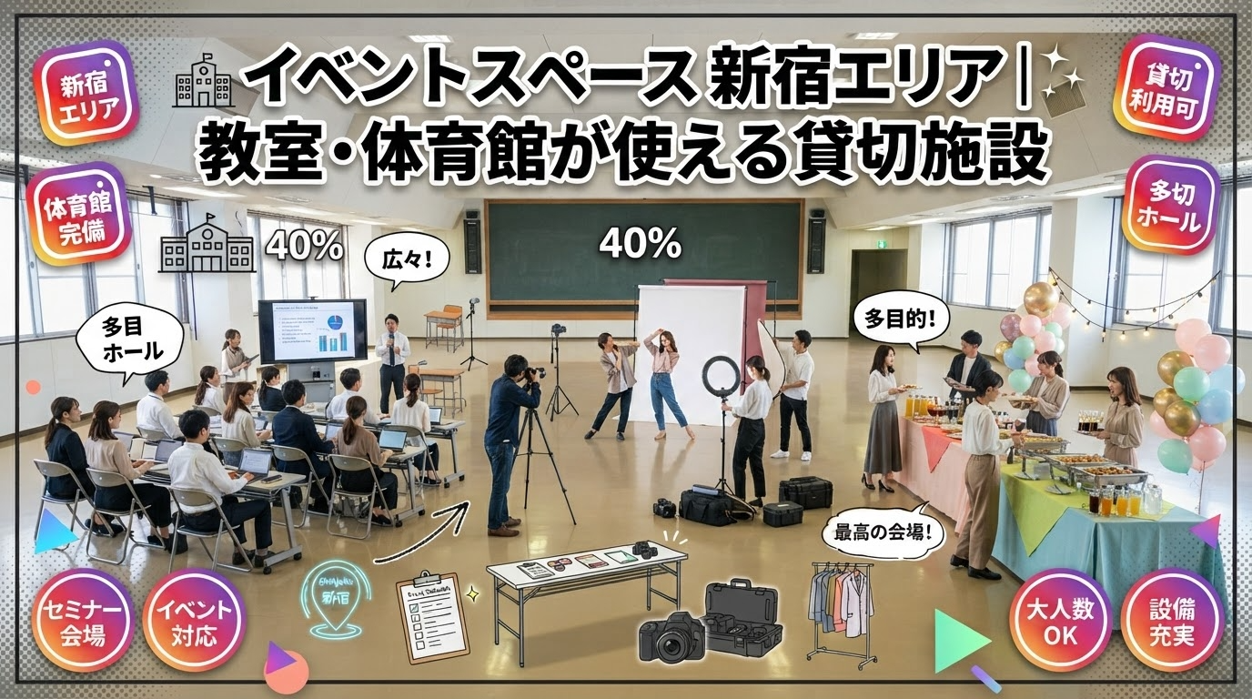 イベントスペース 新宿エリア｜教室・体育館が使える貸切施設