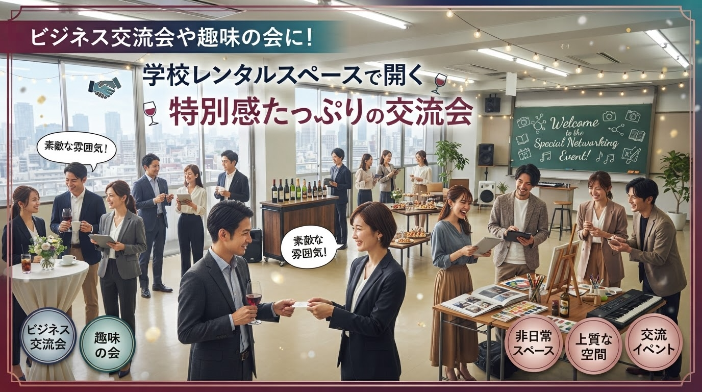 ビジネス交流会や趣味の会に！ 学校レンタルスペースで開く 特別感たっぷりの交流会