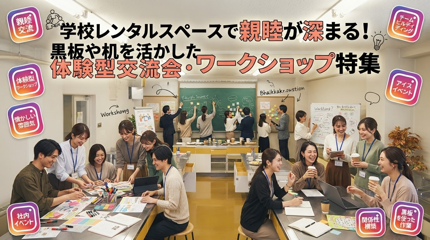 学校レンタルスペースで親睦が深まる！黒板や机を活かした体験型交流会・ワークショップ特集