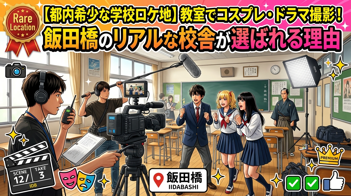【都内希少な学校ロケ地】教室でコスプレ・ドラマ撮影！飯田橋のリアルな校舎が選ばれる理由