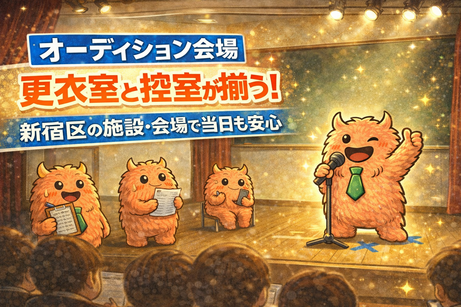 【オーディション会場】更衣室と控室が揃う！新宿区の施設・会場で当日も安心