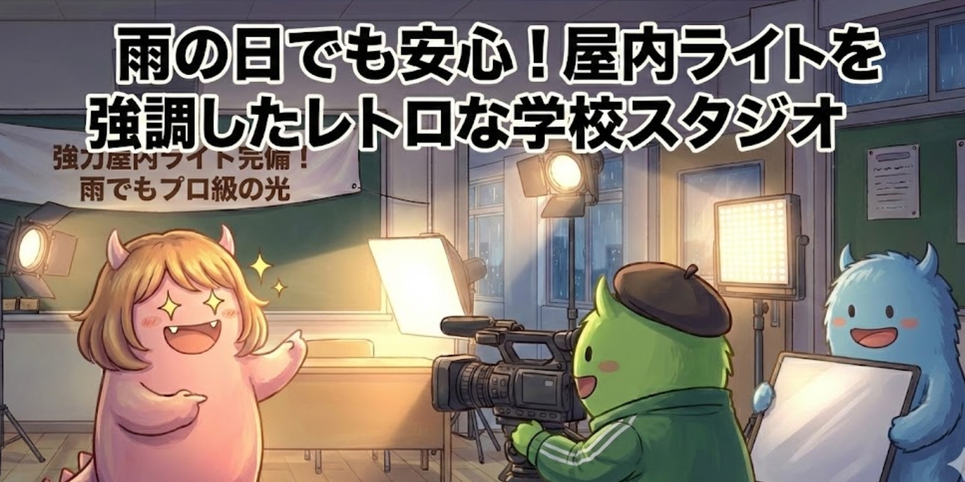 雨の日でも安心！屋内撮影が充実したレトロな学校スタジオ