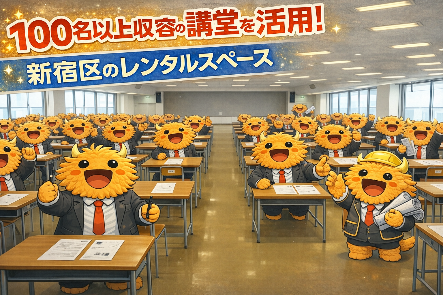 【大規模展示会】100名以上収容の講堂を活用！新宿区のレンタルスペース・施設