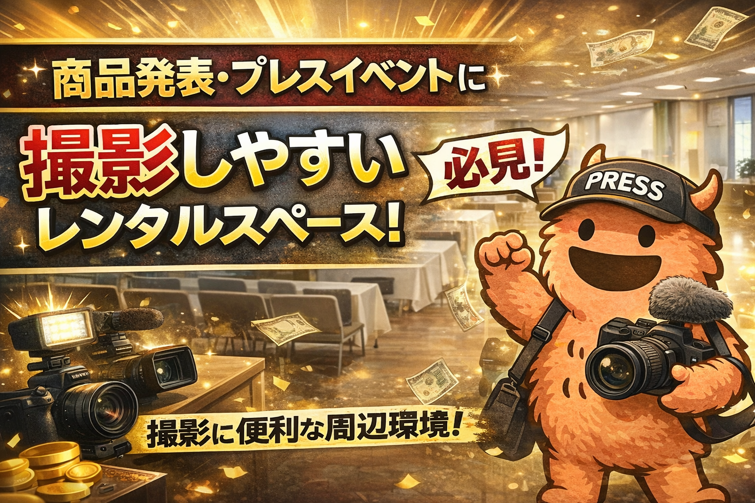 【新商品発表会】メディア対応もスムーズ！都心の施設・会場を一括予約