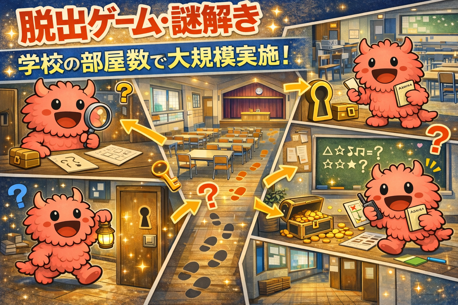 【脱出ゲーム・謎解き興行】学校の部屋数で大規模な実施・運営に！都心の施設・会場