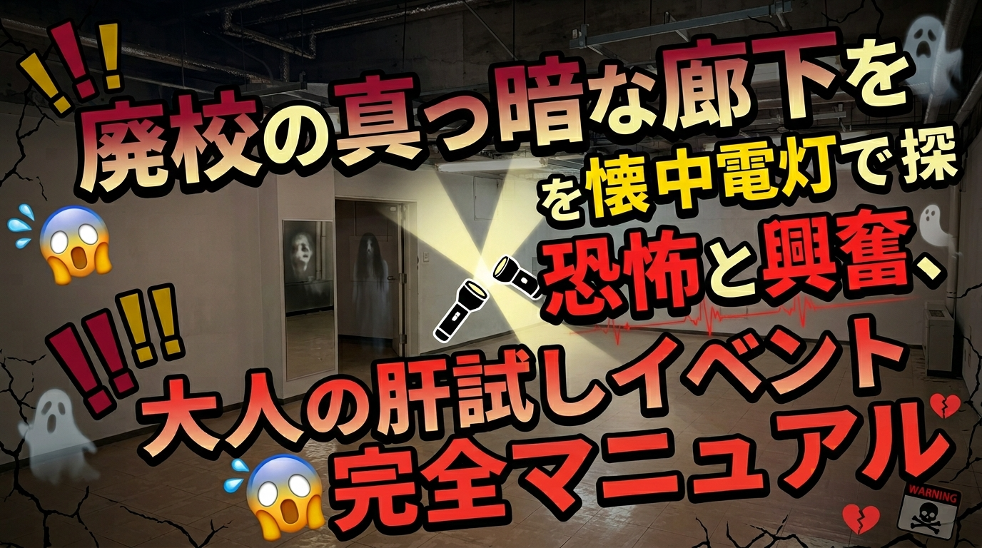 廃校の真っ暗な廊下を懐中電灯で探検する恐怖と興奮！大人の肝試しイベント完全マニュアル