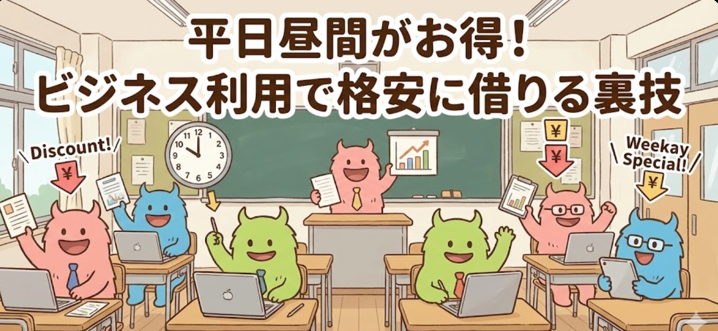 平日昼間がお得!ビジネス利用で格安に借りる裏技