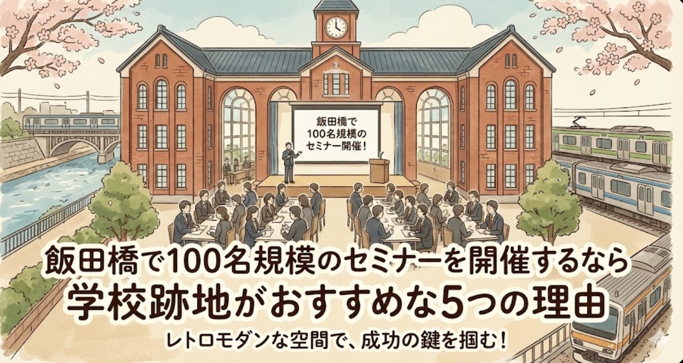 飯田橋で100名規模のセミナーを開催するなら学校跡地がおすすめな5つの理由