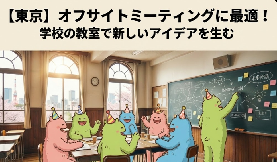 【東京】オフサイトミーティングに最適！学校の教室で新しいアイデアを生む
