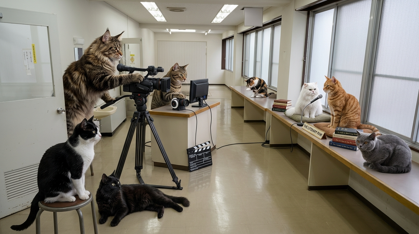 トークショーの背景に「図書室」を。知的で映える、他と被らないプロフェッショナルな映像制作