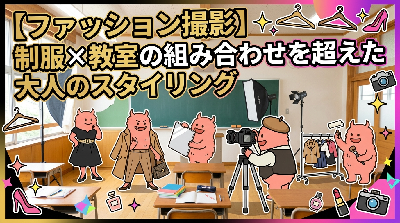 【ファッション撮影】制服✕教室の組み合わせを超えた、大人のスタイリング