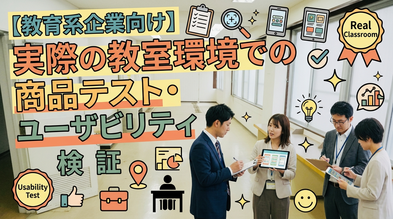 【教育系企業向け】実際の教室環境での商品テスト・ユーザビリティ検証