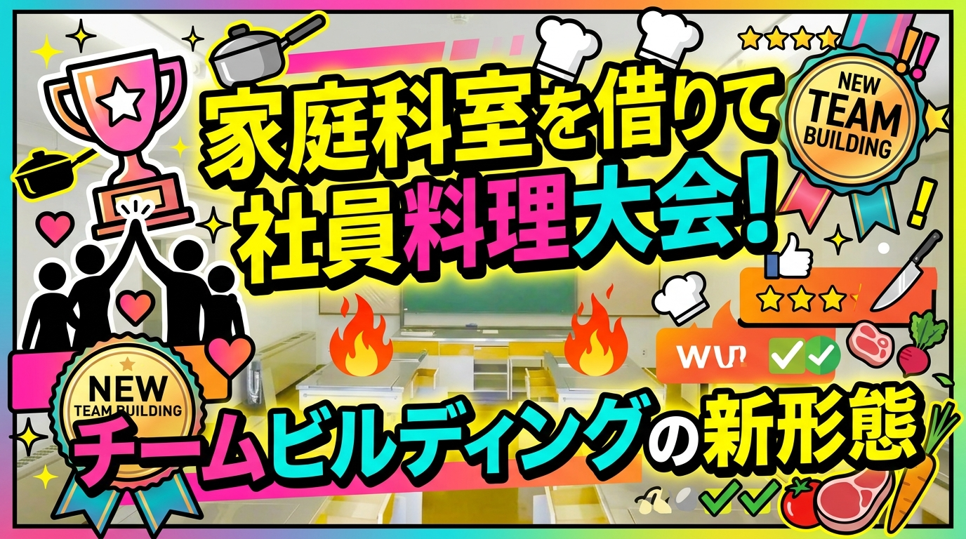 家庭科室を借りて社員料理大会！チームビルディングの新形態
