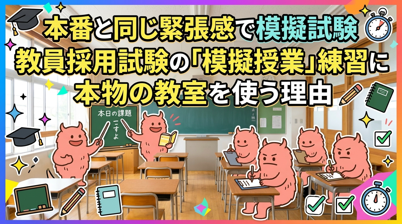 🏫 本番と同じ緊張感で模擬試験。教員採用試験の「模擬授業」練習に本物の教室を使う理由
