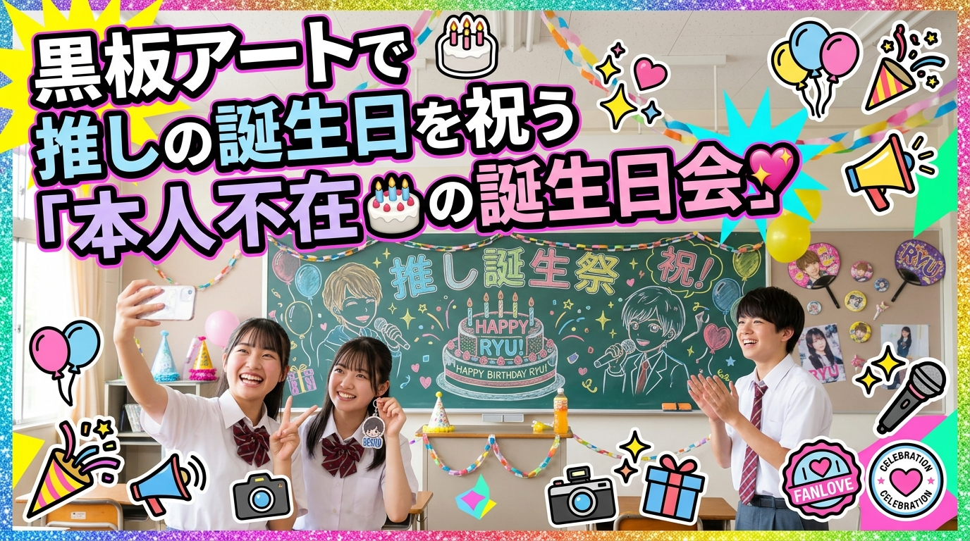 黒板アートで推しの誕生日を祝う「本人不在の誕生日会」🎂