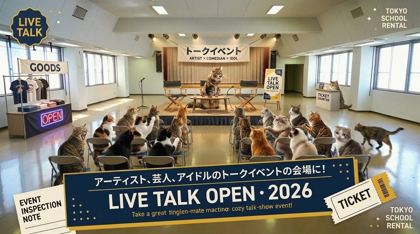 アーティスト、芸人、アイドルのトークイベントの会場に！