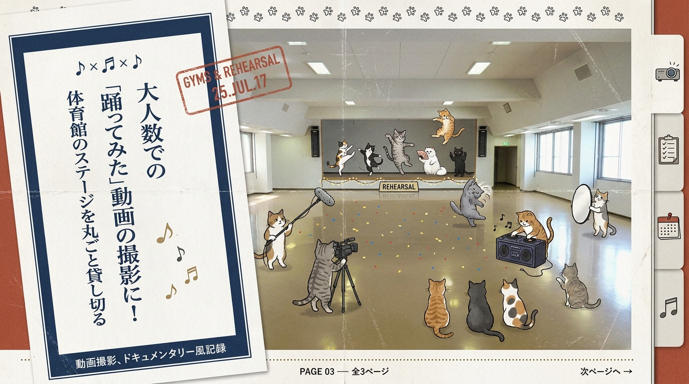 大人数での「踊ってみた」動画の撮影に！体育館のステージを丸ごと貸し切る