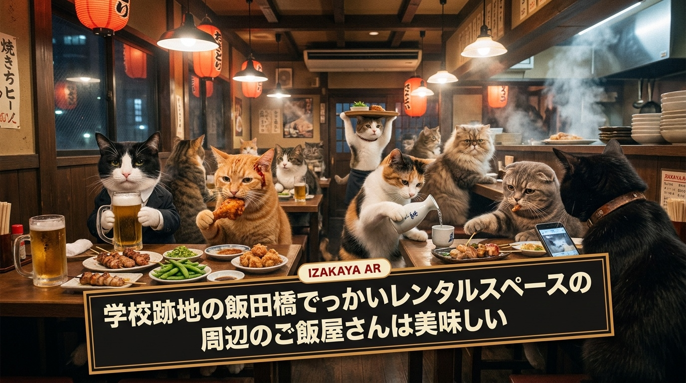 学校跡地の飯田橋でっかいレンタルスペースの周辺のご飯屋さんは美味しい
