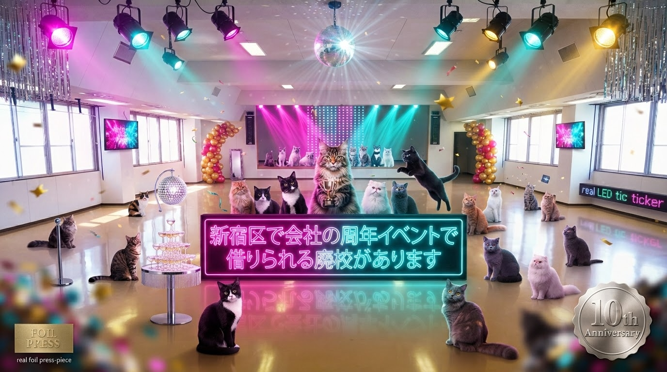 新宿区で会社の周年イベントで借りられる廃校があります